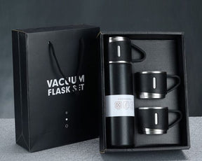 Stainless Steel Vacuum Flask Set – 500ml With 3 Cups (gift Box)