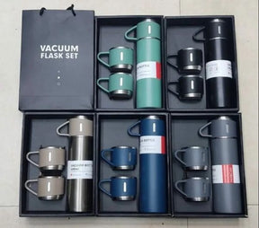 Stainless Steel Vacuum Flask Set – 500ml With 3 Cups (gift Box)