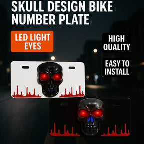 Skull Led Back Number Plate For 70cc & 125cc Bikes
