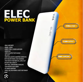 Elec 10,000mah Fast Charging Power Bank – White