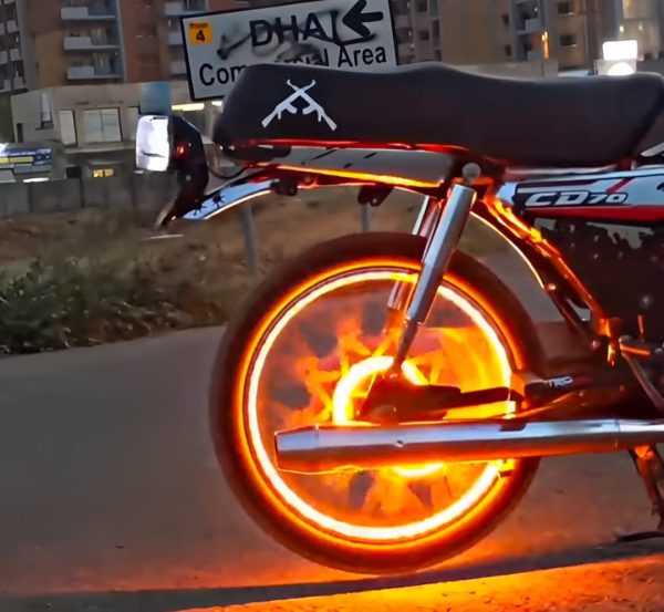 01 Pcs Trending Hub Universal Bike Strip Light – Dual Color Turn Signal