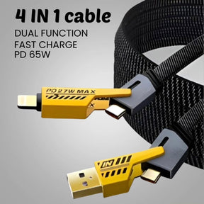 4 In 1 Data Cable – Usb-c & Lightning Connectors