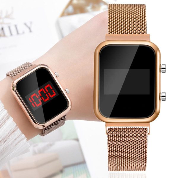 Touch Led Magnet Golden  Watch