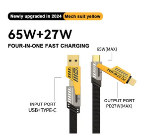 4 In 1 Data Cable – Usb-c & Lightning Connectors