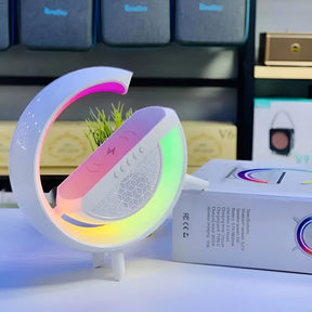 G Shaped Rgb Light Table Lamp With Wireless Charger